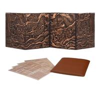 DND Schermo del Dungeon Master 5e - D&D DM Screen 3D in Ecopelle con Inserti Personalizzabili, Dungeons and Dragons GM/Game Master Accessori Regalo Uomo o Donna. Nascondi i Tiri di Dado, Mappe e Libri