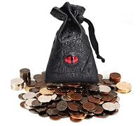 DND - Set di 60 monete in metallo con custodia in pelle, gettoni da gioco, tesoro dei pirati, accessori e oggetti di scena per giochi da tavolo, dungeon e draghi, giochi di ruolo da tavolo e LARP