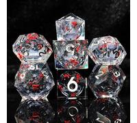 DND, set di 7 dadi in resina poliedrica, realizzati a mano, con bordi affilati, D&D, per dungeons e dragoni, Pathfinder RPG MTG Pathfinder D4 D6 D8 D10 D% D12 D20