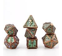 DND - Set di 7 dadi Mystery Skull in metallo DND con bordo affilato poliedrico D&D per dungeons and Dragons Pathfinder RPG MTG Pathfinder D4 D6 D8 D10 D% D12 D20