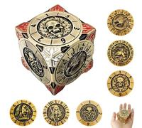 DND - Set di dadi 7 in 1 in metallo con rilievo 3D, Dungeons and Dragons, dadi poliedrici di gioco di ruolo, accessori per tablet RPG Fantasy D&D (bronzo)