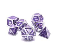 DND Set di dadi in metallo, D&D HNCCESG poliedrici per giochi di ruolo Dungeons and Dragons, gioco da tavolo Warhammer Pathfinder Shadowrun RPG MTG da tavolo D20 D12 D10 D8 D6 D4 (argento viola)