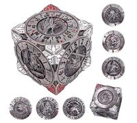 DND Spinner Dice - Set di dadi in metallo 7 in 1 con design drago in rilievo 3D, design unico per Dungeons & Dragons, set di dadi poliedrici per giochi di ruolo fantasy per giocatori di D&D e DM