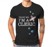 DND Trust Me I'm A Cleric Tshirt Homme Men's Tees Cotton T Shirt for Men Black L