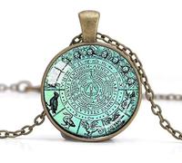 DNDEEZ Ciondolo alchimico, ciondolo a forma di tarocchi con simbolo dell'alchimia, un ciondolo nero di astrologia, gioiello per tarocchi regalo alchimista, ciondolo alchimista, 25MM, lega metall