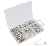 DNDGDLUA 250 spille di sicurezza in argento, 250 spille di sicurezza, spille di sicurezza, 4 misure per vestiti da 19 mm a 30 mm, per fai da te, cucito