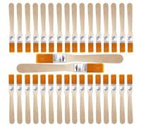 DNDGDLUA Pennello Piatto Piccolo, 40 Pezzi, Manico in Legno, Setole in Nylon, Ideale per Vernice, Pittura Artistica, Vernice