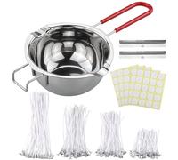 DNDGDLUA Set di 200 stoppini per candele, con 2 stoppini in acciaio inox per candele, per candele, con 2 stoppini in acciaio inox per candele, stoppini per candele e versare candele