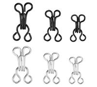 DNDGDLUA Set di 50 ganci da cucire e chiusure ad occhio per cappotto di pelliccia, giacca, mantello, stola, gancio per reggiseno, chiusura ad occhio, gancio per biancheria intima, 3 taglie (argento