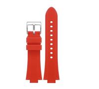 DNDJJM Cinturino in Gomma siliconica Compatibile con Tissot PRX Super Player T137.407.11, Cinturino Convesso for Uomo e Donna(Red-Silver,26x12mm Men)