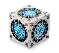 DNDND Cubo di dadi 7 in 1 con confezione regalo, set da collezione D&D a tema Goristro e Couatl per TTRPG, regalo ideale per maestri e giocatori di dungeon (argento e blu)