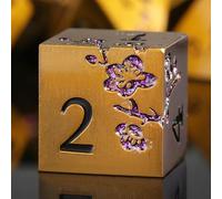 DNDND Dadi DND in metallo a fiori, set di 7 dadi in metallo massiccio e pesante, con confezione regalo per D&D Dungeons and Dragon (ottone antico)