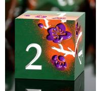 DNDND Dadi in metallo, 7 dadi metallici per D&D, con splendida custodia regalo, per giochi da tavolo DND Dungeons e Dragon (verde militare e arancione)