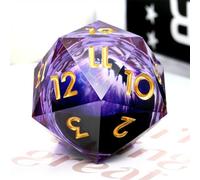 DNDND - Dadi Liquid Core D20, 33 mm, a 20 facce, con splendida confezione regalo, per Dungeons and Dragons, colore: viola