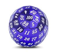 DNDND - Dadi metallici a 100 lati, singoli D100 poliedrico con custodia in metallo e sacchetto di velluto, colore: Viola con numero bianco