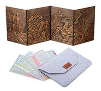 DNDND DM Screen - Schermo 3D in finta pelle con drago goffrato, schermo DND Master con custodia regalo per giochi da tavolo D&D Dungeon e Dragon (rame)