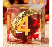 DNDND Set di 7 dadi per DND Blood Red Sharp Edge - Swirl resina RPG dadi con anello dorato all'interno per Dungeons & Dragons, Vampiro, Call of Cthulhu - Regalo da collezione Dark Fantasy con custodia