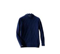 Dndrdhfb Pullover da uomo a righe obliquo girocollo, maglione morbido in lana tinta unita, top di grandi dimensioni, 51, L