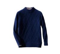 Dndrdhfb Pullover da uomo a righe obliquo girocollo, maglione morbido in lana tinta unita, top di grandi dimensioni, 39, L