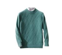Dndrdhfb Pullover da uomo a righe obliquo girocollo, maglione morbido in lana tinta unita, top di grandi dimensioni, EN8, L