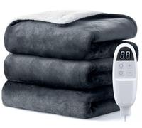 Dnenellr Coperta Elettrica Singola, Coperta Riscaldante Elettrica 130×180 cm, 6 Livelli di Calore, Auto spegnimento, Termocoperta con Protezione dal Surriscaldamento per Letto e Divano, Lavabile