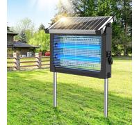 Dnenellr Lampada antizanzare solare per esterni, 4500 V, impermeabile IPX5, ricaricabile USB-C, batteria 4000 mAh, senza fili con picchetto per giardino, prato, patio