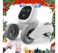 Dnenellr Robot Giocattolo, Robot Telecomandato per Bambini, Programmabile, Controllo Vocale, Espressione LED, Cantare e Ballare Interattivo Intelligente, RC Robot Giocattolo per Ragazzi e Ragazze