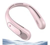 Dnenellr Ventilatore da collo, 6000 mAh, ventilatore da collo portatile, ricaricabile USB, 3 velocità, adatto per uomini, donne, bambini, uso interno, esterno e viaggio (rosa)