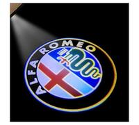 DNEOGOO 2 Pezzi Luci Proiettore Porta per Alfa Romeo Stelvio Giulia Giulietta Sportiva Mito, Porte Auto Luci Ingresso Lampada Emblema Proiettore Logo Porta Auto Accessori