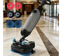 DNEPEI Lavapavimenti Professionale Senza Fili, ultracompatta e Portatile, con Batteria da 2 Ore, Doppie spazzole da 17", Copertura di 13000 Piedi Quadrati/h, Ideale per bagni e Piccole Imprese. Grey