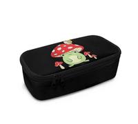 Dngkaoje Astuccio grande per ragazze e ragazzi, astuccio estetico con cerniera, grazioso astuccio per la scuola, Simpatico fungo rana, L10.2xW4.5xH3.2 inches, Con tasca per il