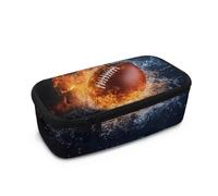 Dngkaoje Astuccio grande per ragazze e ragazzi, astuccio estetico con cerniera, grazioso astuccio per la scuola, Flame Water Rugby, L10.2xW4.5xH3.2 inches, Con tasca per il