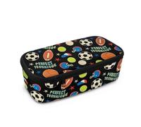 Dngkaoje Astuccio grande per ragazze e ragazzi, astuccio estetico con cerniera, grazioso astuccio per la scuola, Stile palla, L10.2xW4.5xH3.2 inches, Con tasca per il