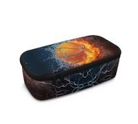 Dngkaoje Astuccio portamatite grande per ragazze e ragazzi, con chiusura a cerniera, grazioso astuccio per la scuola, Fiamma Water Basketball, L10.2xW4.5xH3.2 inches, Tasca portaoggetti