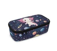 Dngkaoje Astuccio portapenne di grande capacità per studenti delle scuole superiori, astuccio per ufficio e università, Axololt cosmico, L10.2xW4.5xH3.2 inches, Con tasca per il