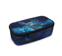 Dngkaoje Astuccio portapenne di grande capacità per studenti delle scuole superiori, astuccio per ufficio e università, Tartaruga Notte Stellata Blu, L10.2xW4.5xH3.2 inches, Con tasca per il