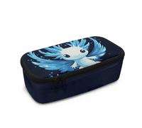 Dngkaoje Astuccio portapenne di grande capacità per studenti delle scuole superiori, astuccio per ufficio e università, Salamandra Carina Blu, L10.2xW4.5xH3.2 inches, Con tasca per il