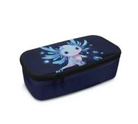 Dngkaoje Astuccio scolastico per bambini, ragazze e ragazzi, grande astuccio con cerniera per penne, organizer da scrivania, Bolla Axololt Blu, L10.2xW4.5xH3.2 inches, Con tasca per il