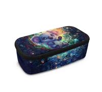 Dngkaoje Astuccio scolastico per bambini, ragazze e ragazzi, grande astuccio con cerniera per penne, organizer da scrivania, Carino Koala Viola, L10.2xW4.5xH3.2 inches, Con tasca per il