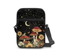 Dngkaoje Borsa a tracolla da donna, borsa a tracolla da viaggio, mini portafoglio con cerniera e tracolla regolabile, Stile farfalla fungo, L7xW2xH9 inches