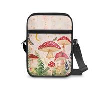 Dngkaoje Borsa a tracolla da donna, borsa a tracolla da viaggio, mini portafoglio con cerniera e tracolla regolabile, Stile Fungo Rosa, L7xW2xH9 inches