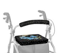 Dngkaoje Butterfly Moon Rollator Walker con copertura protettiva per sedile Walker Seat e schienale, copertura morbida antipolvere per anziani in vita assistita, 2 pezzi coperture per maniglie per