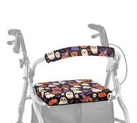 Dngkaoje Halloween Spooky Drive Rollator Walker con sedile Parti di ricambio Walker Accessori per anziani con sedile Kawaii Animal Handle Covers per camminatori Copertura di protezione in tessuto