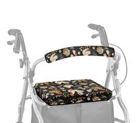 Dngkaoje Set di coprisedili per deambulatori e deambulatori per anziani, con motivo animali di gallina, coprischienale e schienale, per anziani in vita assistita, deambulatore con accessori per sedili