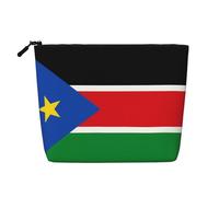 DngSer Beauty case con bandiera del Sud Sudan in canapa finta, multifunzione, da viaggio, accessori per il trucco, per riporre tutti i giorni, nero, Taglia unica