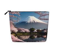 DngSer Mt. Fuji in early spring Fake Hemp Makeup Bag - Borsa da viaggio multifunzione, accessori per il trucco, per riporre tutti i giorni, in viaggio, nero, One Size, Nero , taglia unica