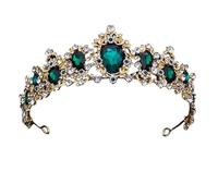 Dninmim Corona da sposa con strass da donna per copricapo da sposa diademi per capelli ragazze ornamenti da ballo gioielli oro En8