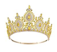 Dninmim Corona nuziale delle donne per spose diademi e corone gioielli per capelli accessori per capelli copricapo giallo