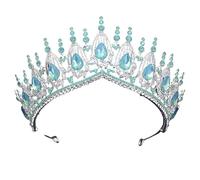 Dninmim Corone da donna per balli studenteschi, diadema nuziale, corona da sposa, gioielli per capelli, feste, copricapo argento opale En8