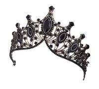 Dninmim Corone vintage da donna con strass, accessori per capelli da sposa, diademi da principessa, gioielli per feste, colore nero